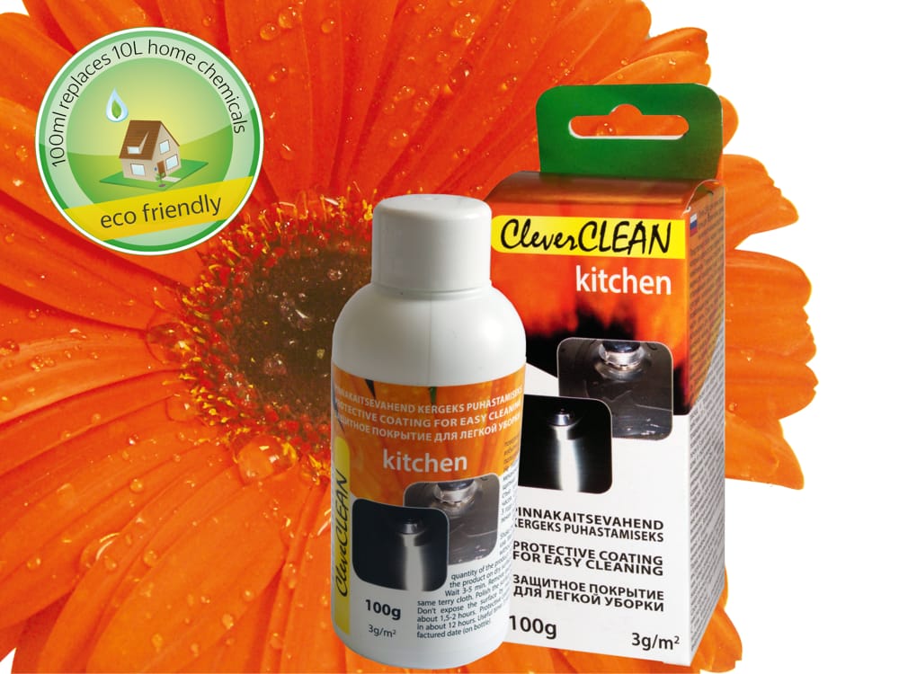100g bottle in box CleverCLEAN for kitchen. Bar code: 4742692000505