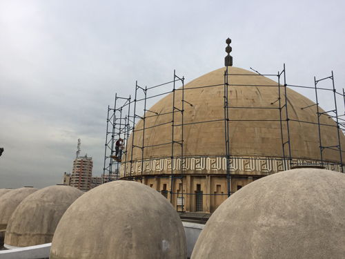 Mosque before treatment with concrete impregnation