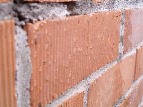 Protected brick facade